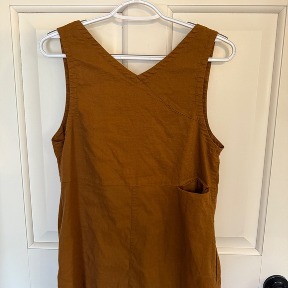 A Day v-neck snap front Dress brown 45090 - Picture 7 of 11